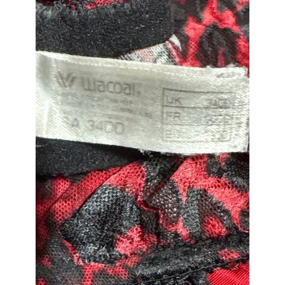 Wacoal 34DD Awareness Red & Black Leopard Print Underwire Bra 855157 - Picture 3 of 4
